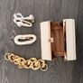 Cream box bag with gold trim Image 2