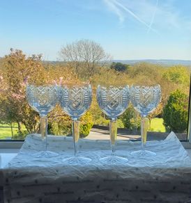 Waterford Crystal Clare Hock Glasses x 4