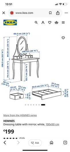 Dressing vanity table & stool