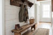 Very large coat rack with brass hooks