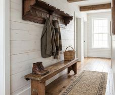 Very large coat rack with brass hooks