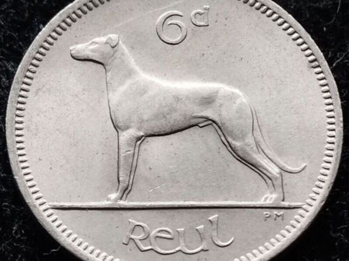 [#394] - Ireland 1968 | Irish 6p | Six Pence | Wolfhound | KM.13a | UNC