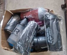 Box of shakers Protein Preworkout supplement