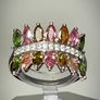 Sterling silver 925 ring with natural Multi-Tourmaline and Natural Zircon.With certificate Image 5