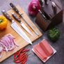 8pcs/Set Kitchen Cutting Tool Block Set With Sharpener 1.4116 Stainless Steel Blade Wood Handle And Kitchen Scissors Image 4