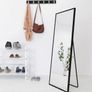 Full Length Mirror 140x40cm Free Standing, Hanging or Leaning, Large Floor Mirror with Black Aluminum Alloy Frame for Living Room or Bedroom Image 3