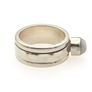 925 Vintage Sterling Silver & Moonstone Spinner Ring Image 6