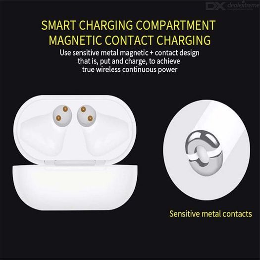 08446 i12 TWS Black Universal Bluetooth Earbuds With Charging Dock