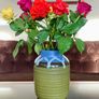 Priory Irish Studio Pottery Green Glazed  Drip Glaze Ripple Effect Vase 1970 Image 2