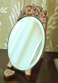 1930's Barbola table top mirror