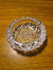 Vintage Heavy Crystal Glass Ashtray