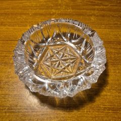 Vintage Heavy Crystal Glass Ashtray