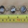 Quality polished stone mid-century modernist 7" link gilt bracelet Costume FREEPOST Image 6