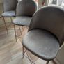 3 Pebble & Leaf Luxe Diamond Velvet Bar Stools Image 2
