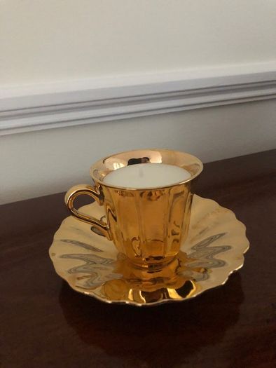 Vintage Coffee Cup and Saucer Candle