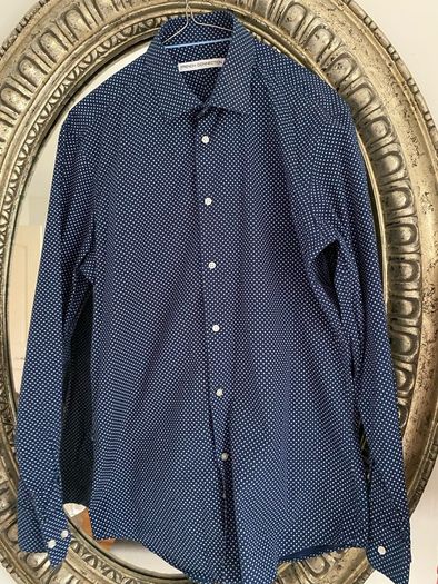 French connection navy and white spot shirt 15.5"