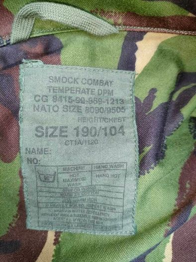 NATO DPM Camo Temperate Smock Jacket  Size XL
