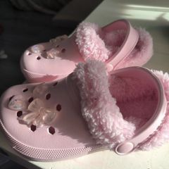 Girls Pink Fur Lined Clogs
