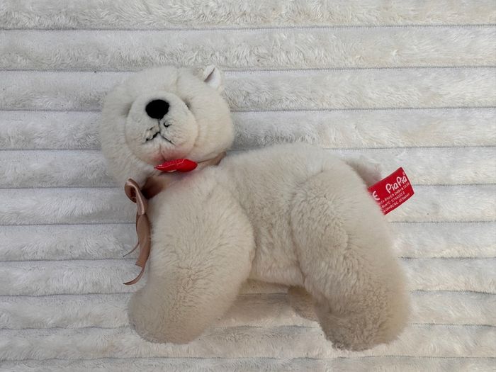 Pia Pia Club by Heinrich Bauer Germany white Bear Plush approx. 19 cm. Used Please see photos