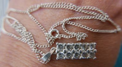 925 Sterling Silver Chain, and Pendant Necklace 6,2g L-10"