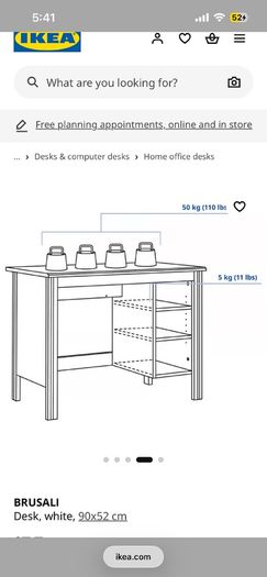 ikea desk brusali