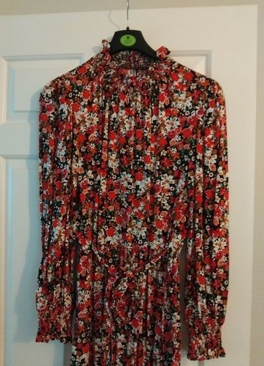 Floral full length Dress size 12 with sleeves