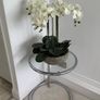 Adjustable chrome and glass side table Image 3