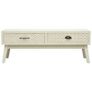 Coffee Table with 2 Drawers Carving Grey 110x50x40 cm Wood Image 4