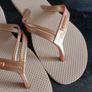 Gold Haviana flip flops women's UK size 4 Image 8
