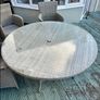 6 seater rattan table and chairs with glass Image 4