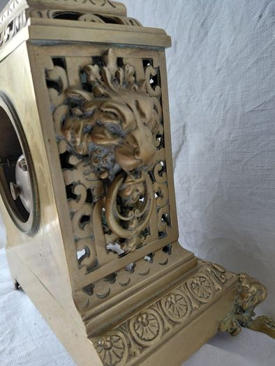 Ornate Antique Mantel Clock Solid Brass circa 1900s Working Beautiful solid