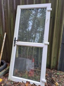 White PVC Front, Back, Side Glass Door NO FRAME
