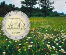Latvia 2 Euro Commemorative Coin 2016 - Latvian Agricultural Industry. Coincard. BU