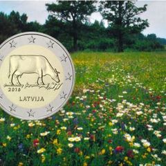 Latvia 2 Euro Commemorative Coin 2016 - Latvian Agricultural Industry. Coincard. BU