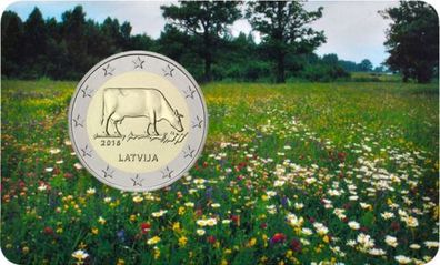 Latvia 2 Euro Commemorative Coin 2016 - Latvian Agricultural Industry. Coincard. BU