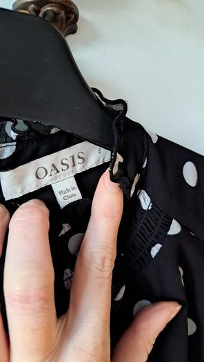 Black polka dot dress