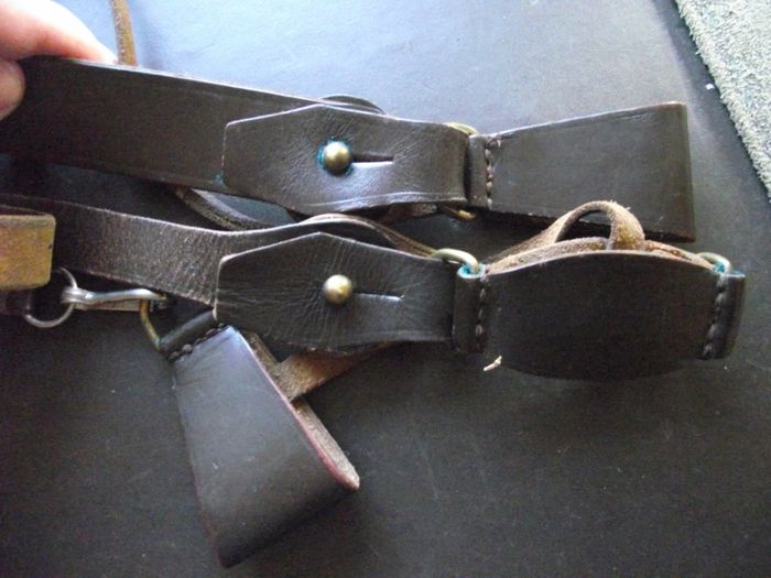 1970s Soviet Military Army Officer's Leather Sam Browne Belt with Field Bag Map-case