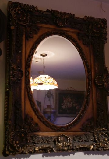 Vintage Ornate Gold Framed Mirror , Big ,Heavy and Thick 45" x 35" (Thickness 4")
