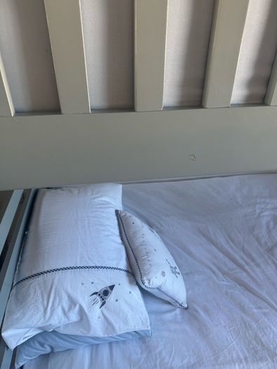Grey Double and single bunk bed with two large storage drawers