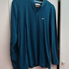 Tommy Jeans Quarter-Zip Organic Cotton Waffle Sweatshirt - Men's Small