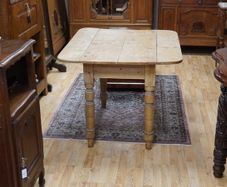 Victorian Pine Drop Leaf Farmhouse Table