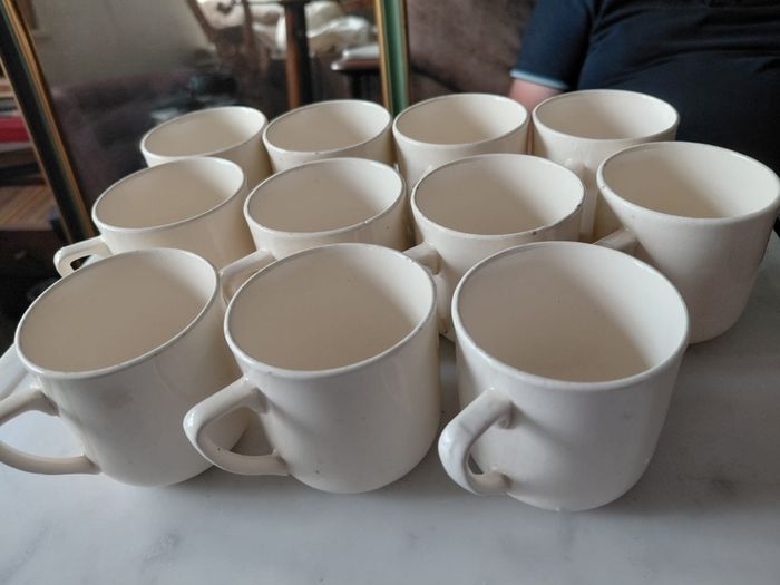 set of 19 French espresso cups Badonviller France
