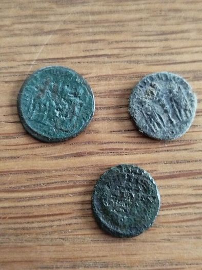 3 Ancient Roman Bronze Coins (3rd-4th Century AD)