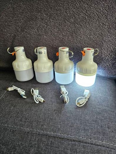 Rechargeable camping lights. Battery lights. Hiking lights. Picnic lights. Set of 4 lights