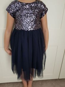Navy sequine girls dress 7 years
