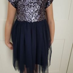 Navy sequine girls dress 7 years
