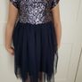 Sequined navy girls dress 7years Image 3
