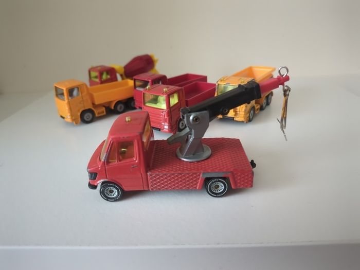 Set of 6 Vintage Siku Diecast Trucks