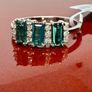Platinum Diamond 950 Platinum AAA Mutuca Indicolite (Green Tournalines) & Diamond Image 4