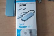 4 Port Adapter. Type C and USB Connection